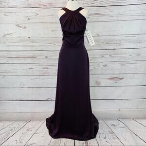 Lazaro NEW dark purple long gown